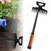 Long Handle Garden Rake Weeding Hand Weeder with 11 Teeth Weed Puller for Precision Yard Lawn Farm Gardening Tool