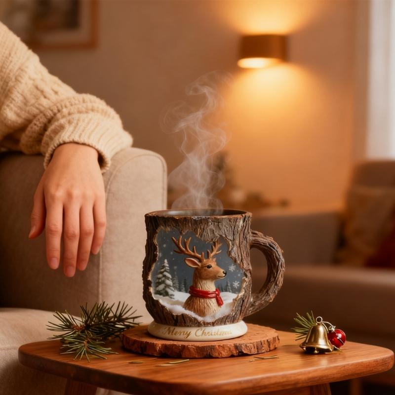 Festival Holiday Coffee Cup Dishwasher Safe Ergonomic Grip for Family Gatherings Office Use Hot Chocolate Beverages