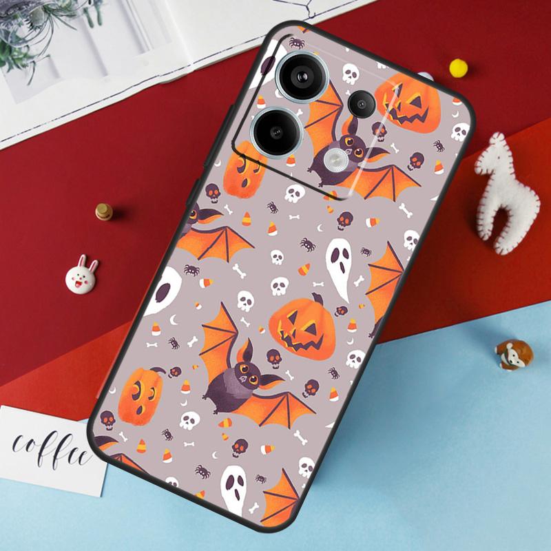 Halloween Vampire Bats Case For Xiaomi Redmi Note 13 Pro 14 12 11 10 15 Pro Plus Redmi 10C 12C 13C 14C 15C 15 Cover