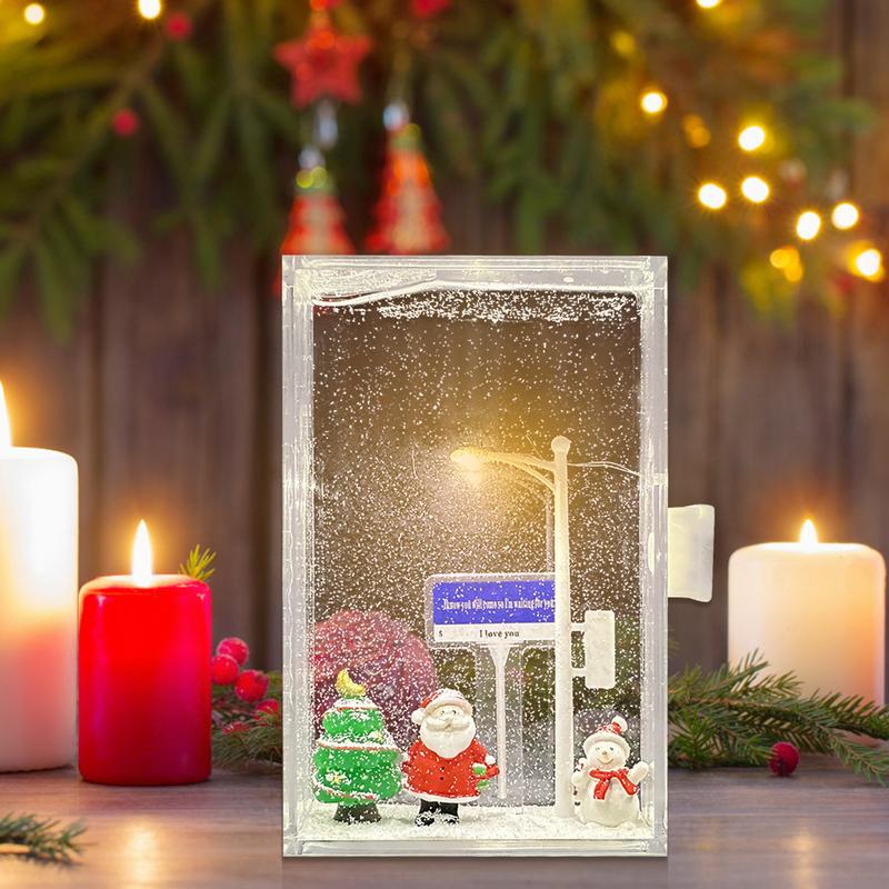 DIY Snow Night Light Ornaments Handmade Christmas Crafts For Kids Adults Decor Christmas Art Street Light For Car RV Bedroom
