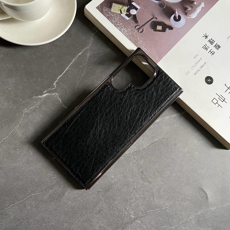 Samsung s11ultra mobile phone case s11 simple business s11 electroplating sticker leather pattern tree s11 leather protection samsung s25ultra