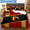 3PCS Belgian Football Association Emblem Bedding Set 2D Printing (Includes 1 Duvet Cover + 2 Pillowcases Coreless), Bedroom decor,Fan gift