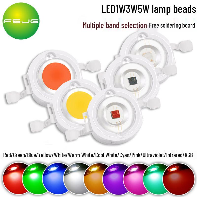 

Светодиодные лампочки высокой мощности 1 Вт - Высокояркий RGBYP свет для фонарика 3 Вт/5 Вт, прожектора или платы для потолочного светильника 1W Blue Light Aluminum