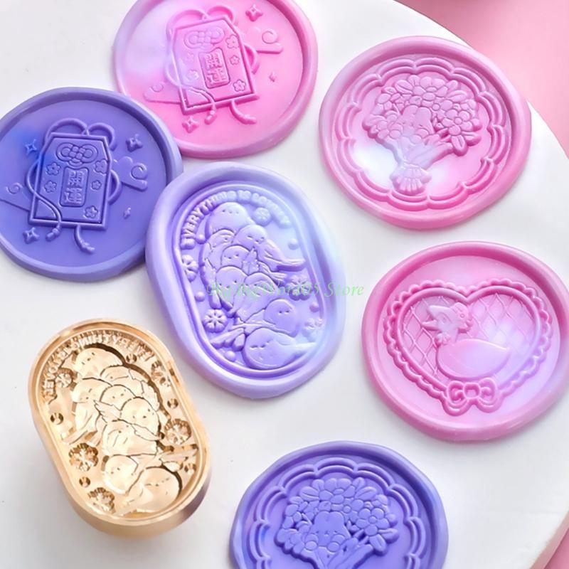 24TE Wax Seal Stamp Head Replacement Emboss Sealing Wax Scrapbooking Stamps Head Brass Sealing Stamp Head Wax Stamp Head Only