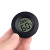 LCD Cigar Hygrometer Thermometer with Embedded Installation, Temperature and Humidity Meter for Humidor, Black Round Face
