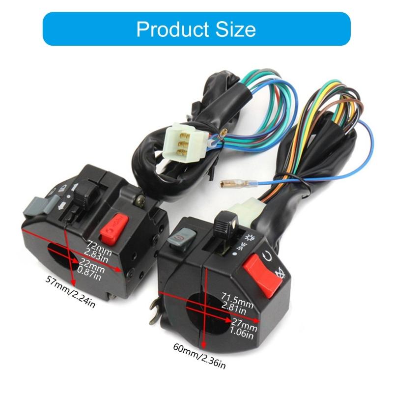 Motorcycle Switches 7/8" Handlebar Mount Start Stop Off On Off Button Side Switches 12V For ATV Motorcycle