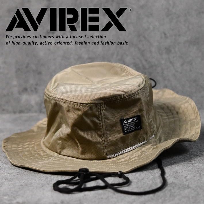 AVIREX Safari Outdoor 7987988 Size Beige Men's Adventure/Mountain Hat, 17158300, Water-Repellent, Cap, (JP, Chart, 57.0 cm, 59.0 cm, (Regular Size))