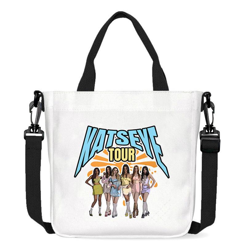 Fashion Casual KATSEYE Printed Crossbody Bag Canvas Shoulder Bags 23 x 23 x 5CM