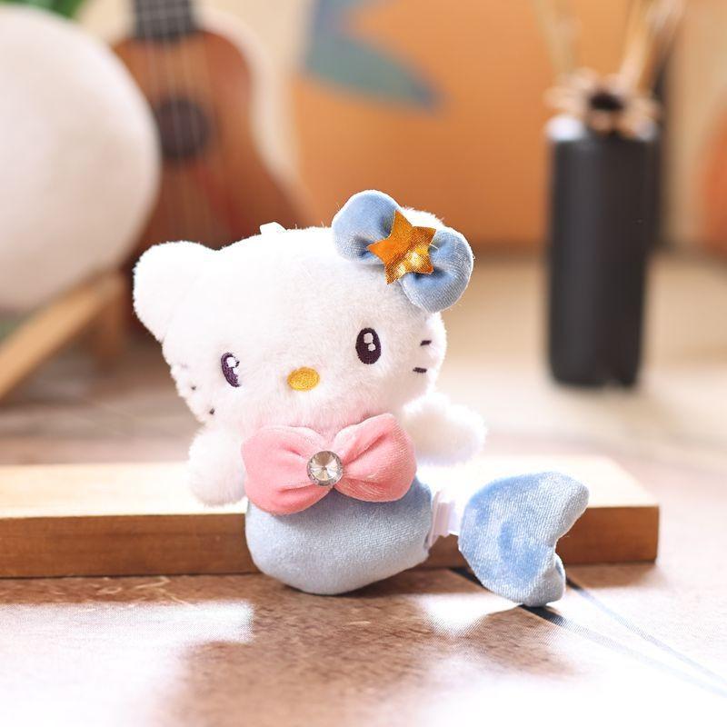 Cute Hellokitty Plush Keychain With Tail For Bags And Gifts