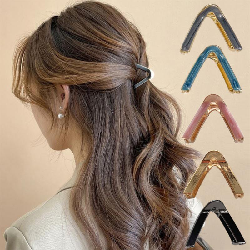 Módní acetátové trojúhelníkové sponky do vlasů pro ženy Dívky Hair Claw Chic Barrettes Claw Claw Vlásenky Styling Tool Vlasové doplňky