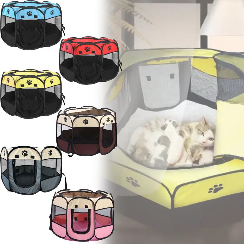 Pet Octagon Cage Tent With Collapsible Design For Cats And Dogs Storage Shelter