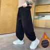 Boys' Fleece Pants Autumn and Winter Children's Thick Corduroy Warm Tracksuit Pants