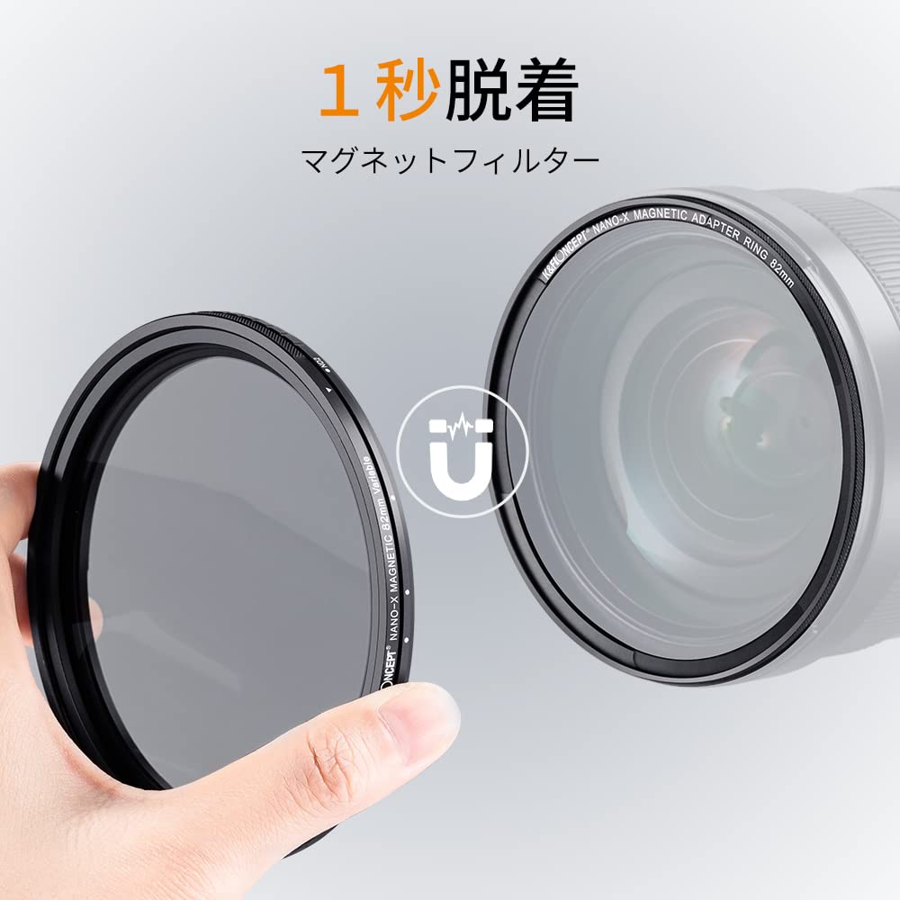 Concept 82mm Magnetic Variable ND Filter Shape Unevenness Control Made In Japan AGC Optical Glass HD Super Resolution Low Reflectance 28 Layer Nano