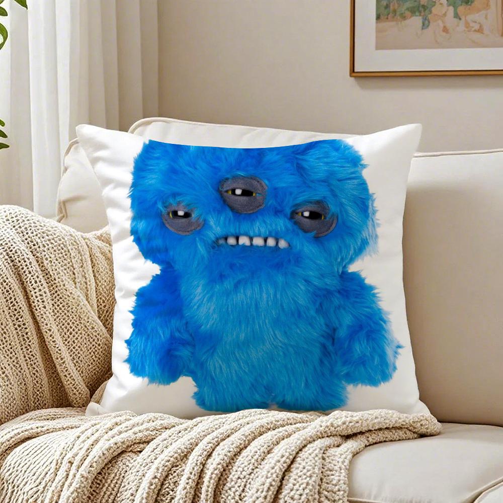 Weird Unique Toy FFuggler DDolls Cushion Cover Linen Pillowcase Soft for Sofa Bed Home Room Decor