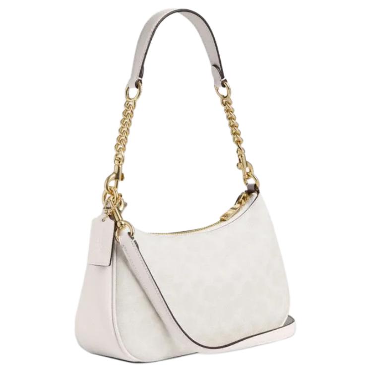 Coach Sac bandoulière Teri 25 Marque Micro Logo Bandoulière amovible Similicuir Moyen Sacs pour femmes Blanc craie CV933-IMXU5