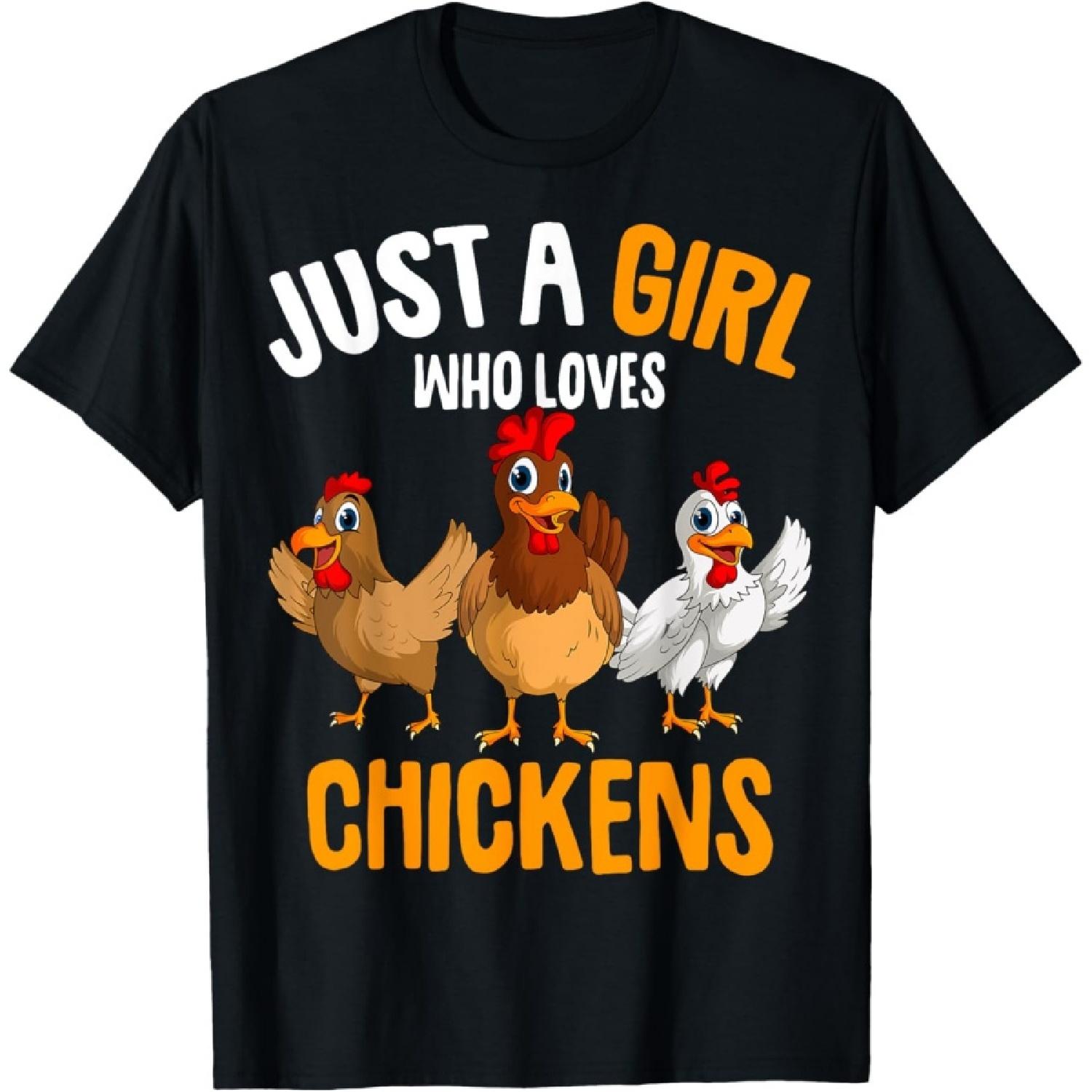 Just a Girl who loves Chickens Kids Girls Chicken T-Shirt S
