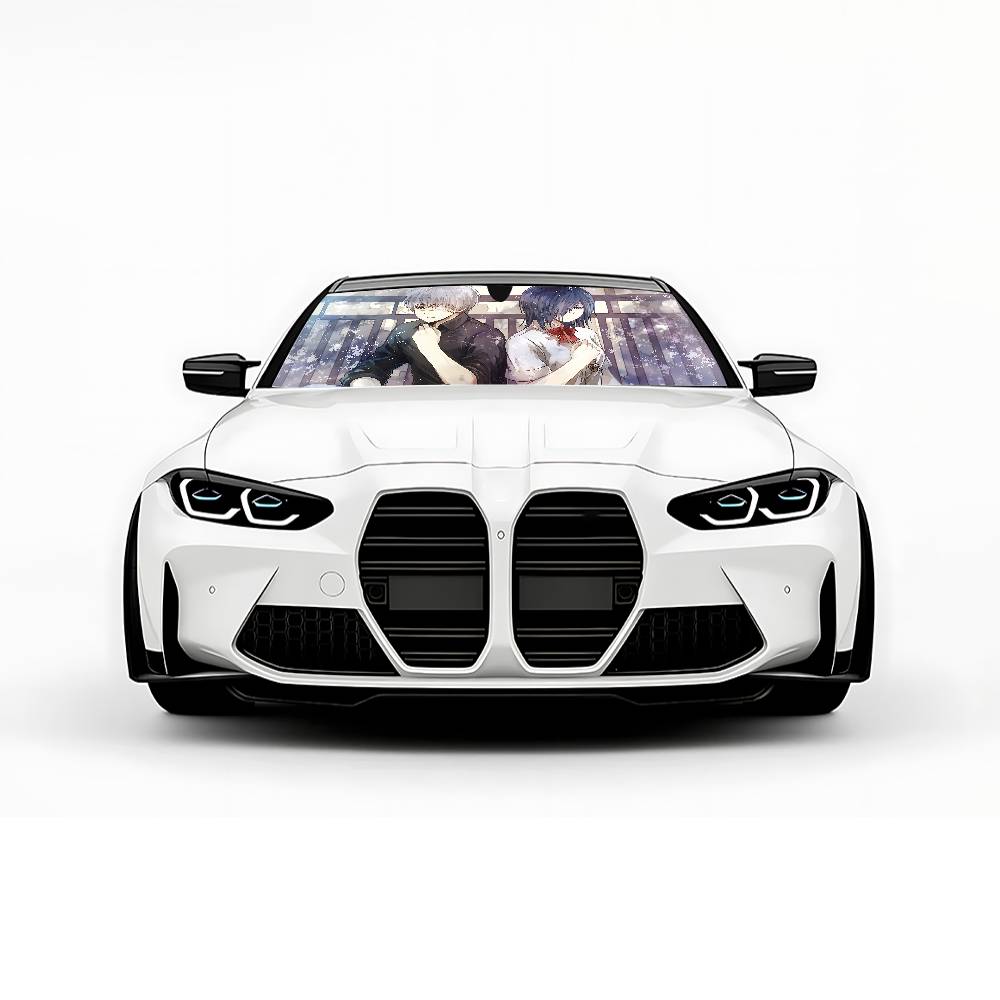 Anime T-Tokyo Ghoul Car SunShade Car Sunshade Covers Cover Universal Windscreen Folding Visor