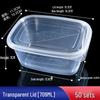 280ml Transparent Rectangular Plastic Bento Lunch Box with Lid - Disposable Fresh-Keeping Container for Fruit Salad
