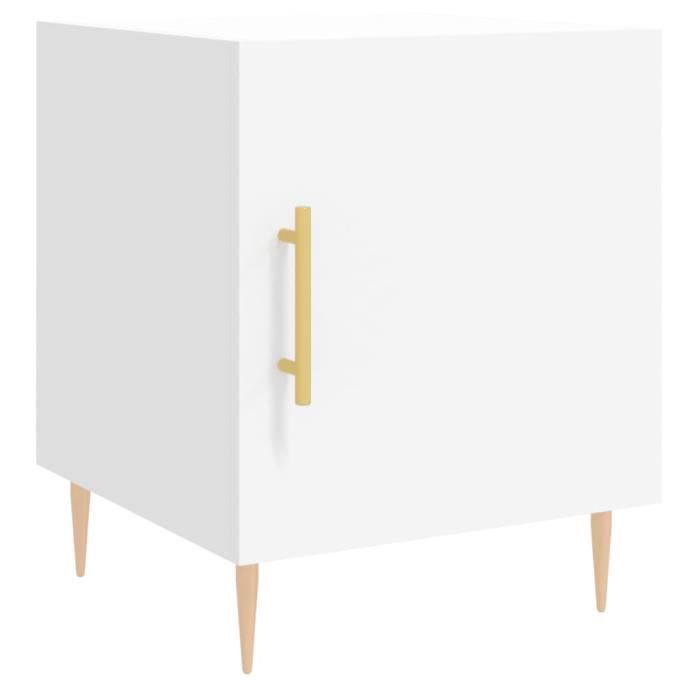 VidaXL Table de chevet blanc 40x40x50 cm bois d’ingénierie 827532