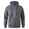 Autumn Fleece Long - Sleeve Hooded Drawstring Pocket Loose Printed Korean Fashion Sweatshirt with Drawstring Pocket Hoodie