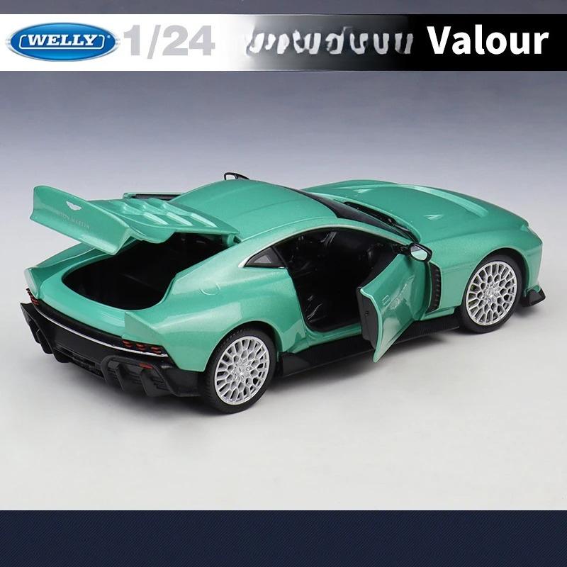 WELLY 1/24 Aston Martin Valour Alloy Super Sports Car Model Diecast Metal Racing Car Vehicle Model High Simulation Kids Toy Gift