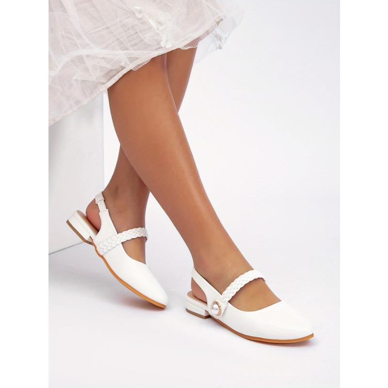Baotou Women's Flats 2025 New Spring/Summer Collection French-Style Chunky Heel Mary Jane Flats Elegant Pairing with Dresses, Casual Flats