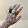 Non-adjustable Resin Ring Geometric Exaggerated Ring Oval Exaggerated Ring  Girls Jewelry