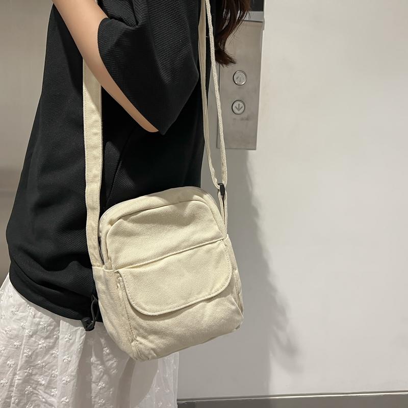 Handytasche Einfarbig Umhängetasche Canvas-Tasche Damen Schultertasche Kleine Tasche
