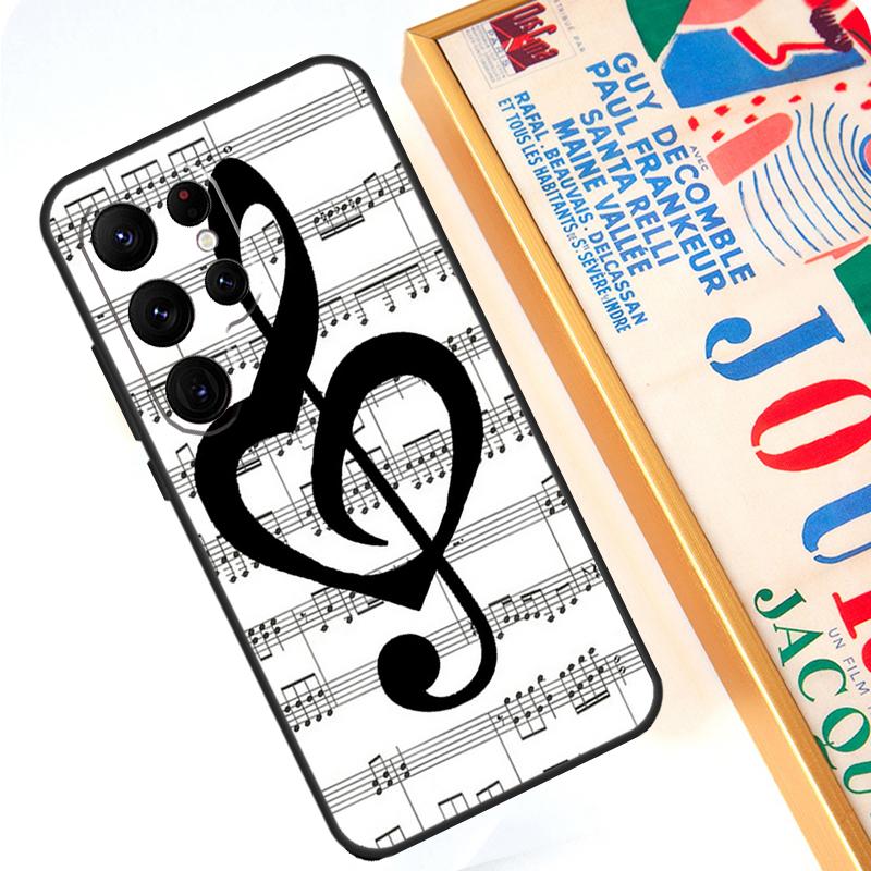 Music Note Musical Treble Clef Case For Samsung Galaxy S24 S23 Ultra S22 Note 20 Note 10 Plus S8 S9 S10 S21 S20 FE Cover