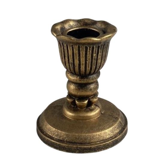 French Style Candle Holder Vintage Taper Holder, Nostalgic Resin Candlestick Decorative Soft Decoration Accessories Stand for Wedding Party