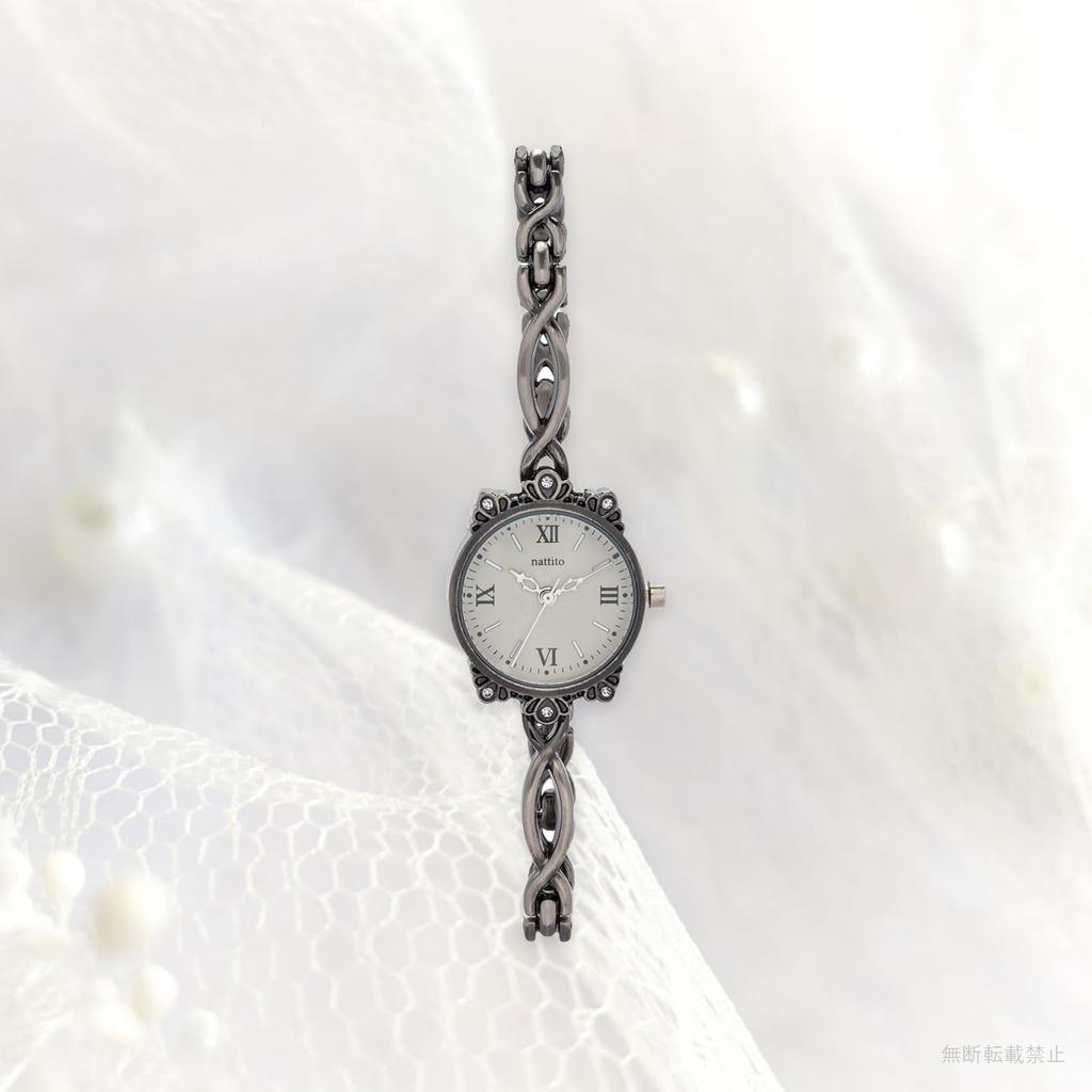 Fieldwork Analog Watch with Antique Metal Band and Accessory Amel Antique Women's Buckle, Silver, JN032-4