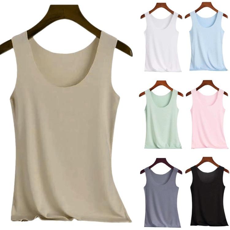 Saf Renk Kolsuz Seksi Streç Günlük Camisole Slim Fit Mürettebat Boyun