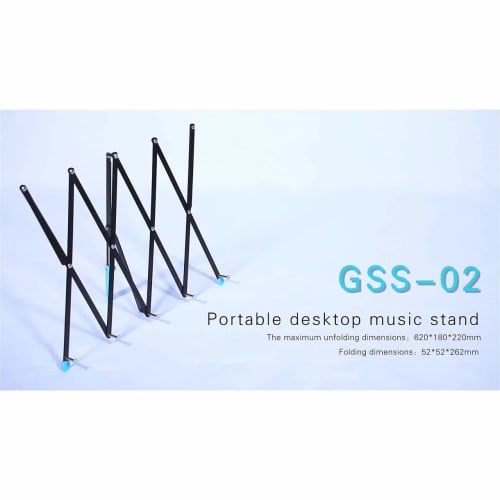 Guitto GSS-02 Tabletop Music Stand That Can Also Be Used As a Tablet Stand, Carrying Bag Included