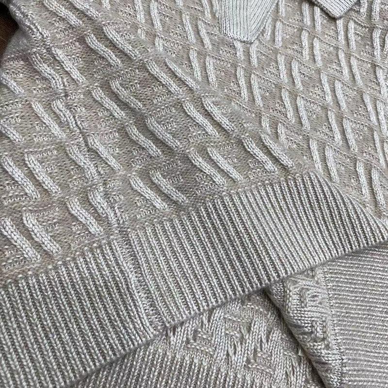 Silk-Cashmere Blend Jacquard Knit Top & Pencil Skirt Set for Women