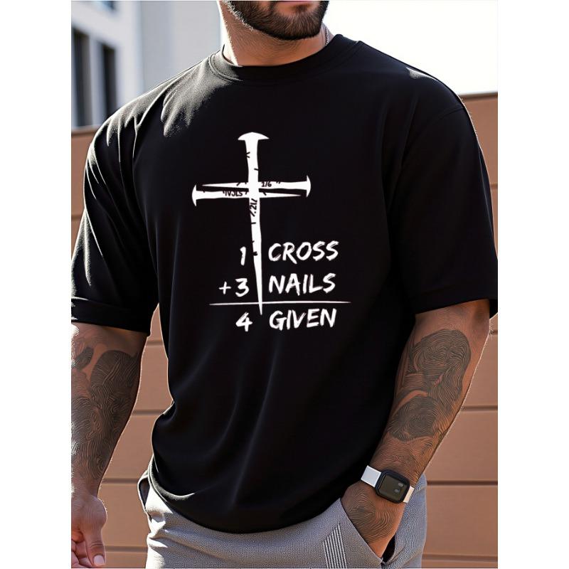 T Shirt For Man 100% Cotton Summer Christian Faith Graphic Casual Slim Fit Round Neck Short Sleeved T-shirt Top