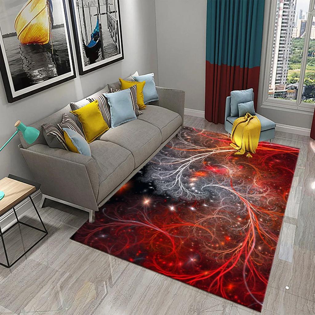 Colorful Surreal Abstract Psychedelic Art Carpet Non Slip Comfort Floor Carpet Home Decor Mat for Living Room Bedroom Area Rugs