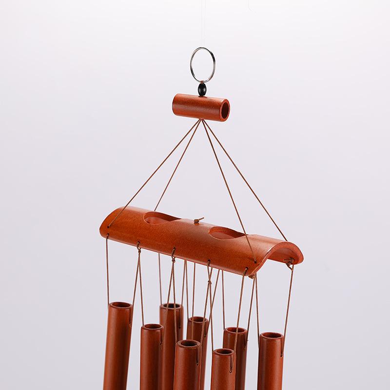 Bamboo Wind Chime Pendant - Unique New Chinese Style Wooden Tube Decoration, Perfect Scenic Gift & Photo Prop