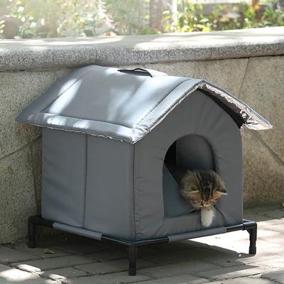 Yousheng Zewnętrzny Dom dla Kota Wiatroodporny Wodoodporny Przytulny Schron dla Kota Łatwy Montaż Ciepły Izolowany Schron dla Kotów Zewnętrznych Wymaga Montażu