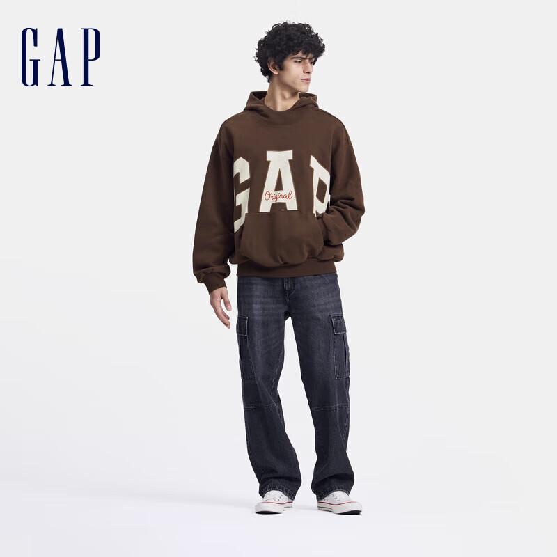 

Толстовка с капюшоном унисекс Gap из мягкого флиса с логотипом, цвет карбон S