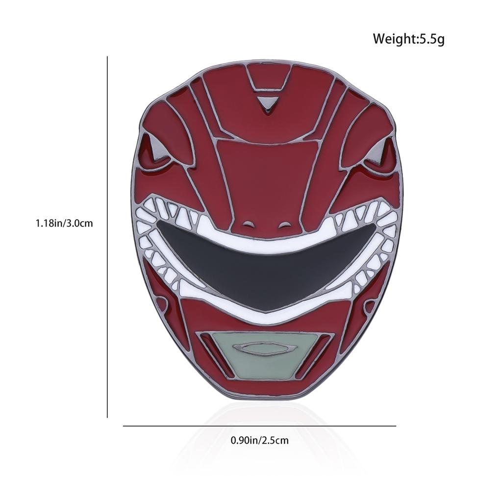 Power Dinosaur Rangers Enamel Pin Set Colorful Battle Suit Combat Helmet Lapel Badge Classic Anime Jewelry Collection
