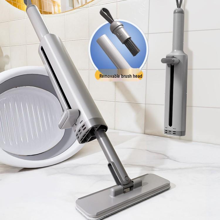 Compact Hands-Free Flat Mop - Lightweight, Absorbent for Kitchen, Bathroom, and Countertops