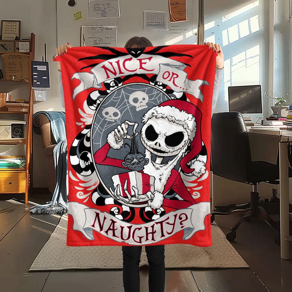 Nightmare Before Christmas Printing Flannel Blanket Bedroom Sofa Camping Warm Blanket Gifts for Family and friends-MJ009