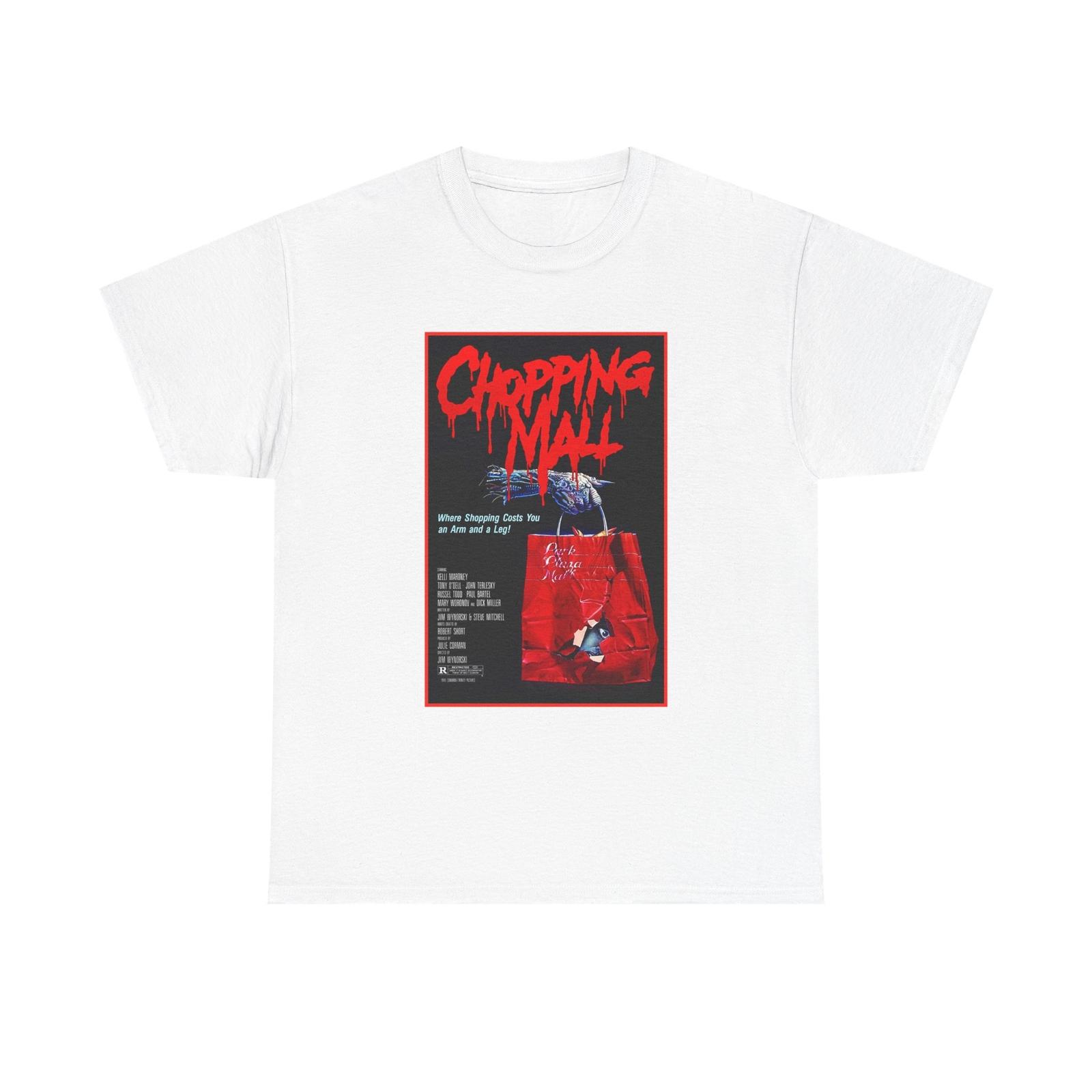 Chopping Mall Horror Tee, Unisex Cotton T-Shirt Mens Womens Tees Top, Retro Horror Movie Poster Shirt S