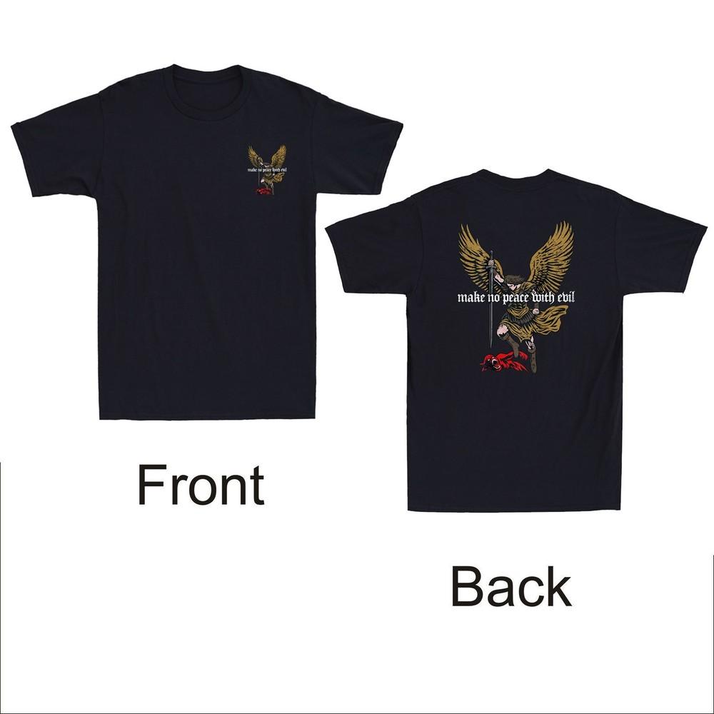 Schließe keinen Frieden mit dem Bösen Erzengel Michael (Vorderseite&Rückseite) Design Unisex T-Shirt