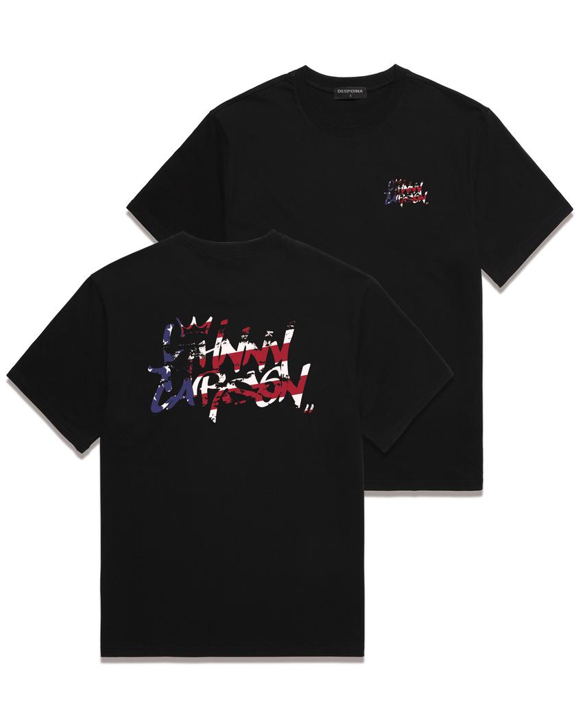 JOHNNY CARSON Classic Graffiti Logo Short Sleeve T-Shirt (Jcss102) Black/Sas (A Type)