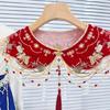 Girl False Collar Embroidered Chinese Ancient Shirt Shawl Wrap for Carnivals