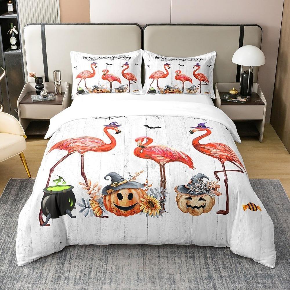 Bats Black Duvet Cover for Youth, Halloween Party Theme Comforter Cover,Microfibre Bedding Sets, Children's Bed Linen