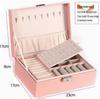 Double-Layer Lockable Jewelry and Ornaments Storage Box with Large Capacity
