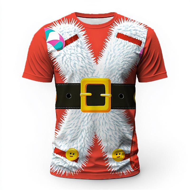 Funny Christmas Claus Cosplay T Shirts For Men Fashion 3D Printed Xmas T-shirts Casual Oversized Tees Tops