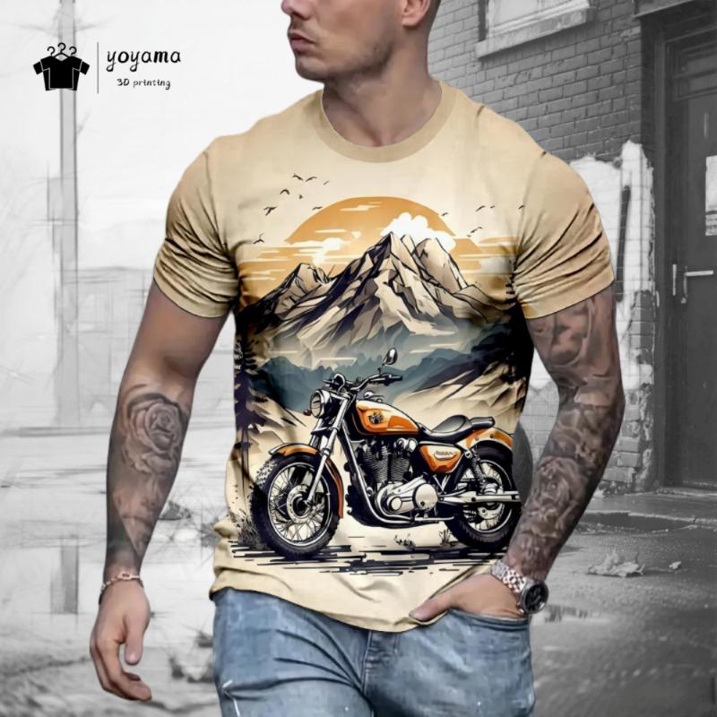 Street Men's T-Shirt Summer Trend Breathable Men's Top Fashion Style 3D Print Men Short Sleeved Tee Retro Casual Men's Clothing
